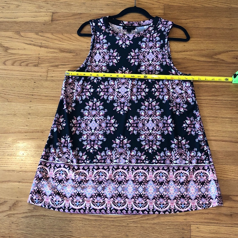 AB Studio Black Tank with Pink Medallion Floral Print - Picture 4 of 8